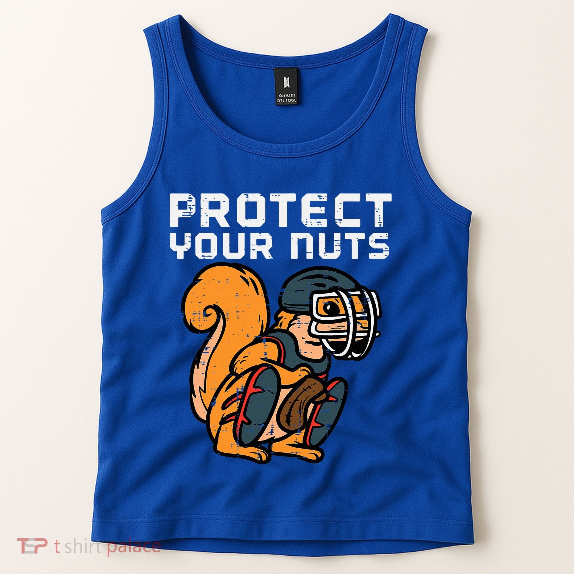 Squirrel Baseball Catcher Protect Your Nuts Tank Top