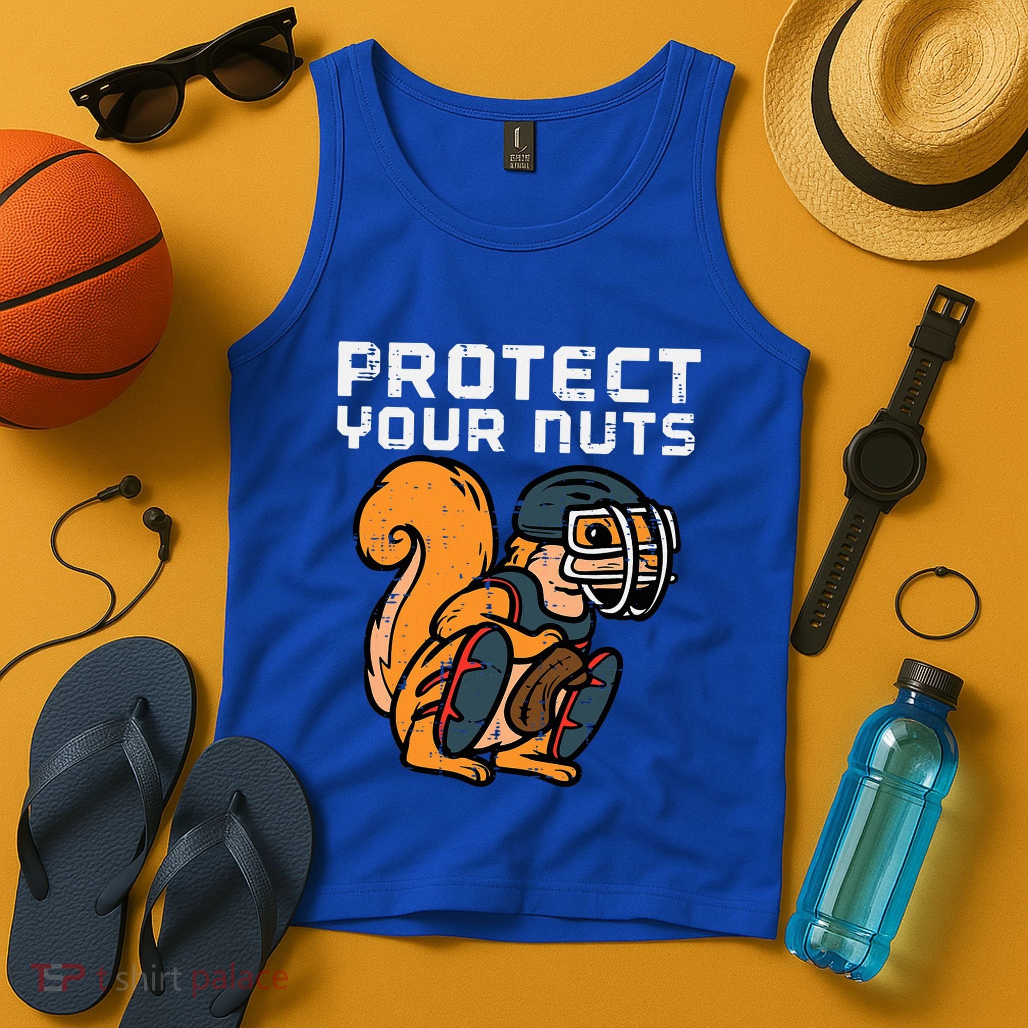 Squirrel Baseball Catcher Protect Your Nuts Tank Top