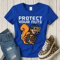 Squirrel Baseball Catcher Protect Your Nuts Women's T-Shirt thumb 3