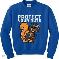 Squirrel Baseball Catcher Protect Your Nuts Kids Sweatshirt thumb 0