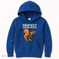 Squirrel Baseball Catcher Protect Your Nuts Kids Hoodie thumb 0