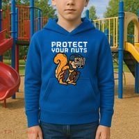 Squirrel Baseball Catcher Protect Your Nuts Kids Hoodie thumb 2