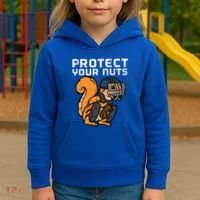 Squirrel Baseball Catcher Protect Your Nuts Kids Hoodie thumb 3