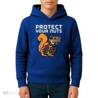Squirrel Baseball Catcher Protect Your Nuts Kids Hoodie thumb 4