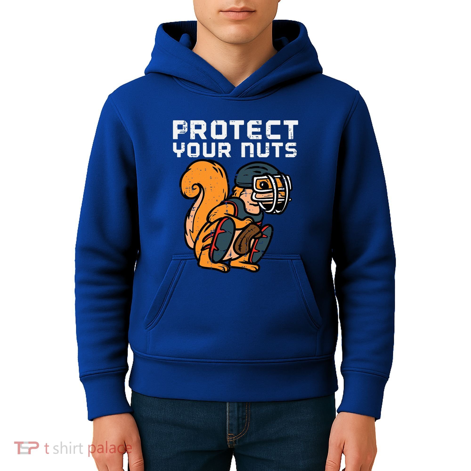 Squirrel Baseball Catcher Protect Your Nuts Kids Hoodie