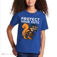 Squirrel Baseball Catcher Protect Your Nuts Kids T-Shirt thumb 2