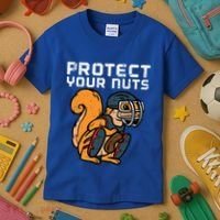 Squirrel Baseball Catcher Protect Your Nuts Kids T-Shirt thumb 3
