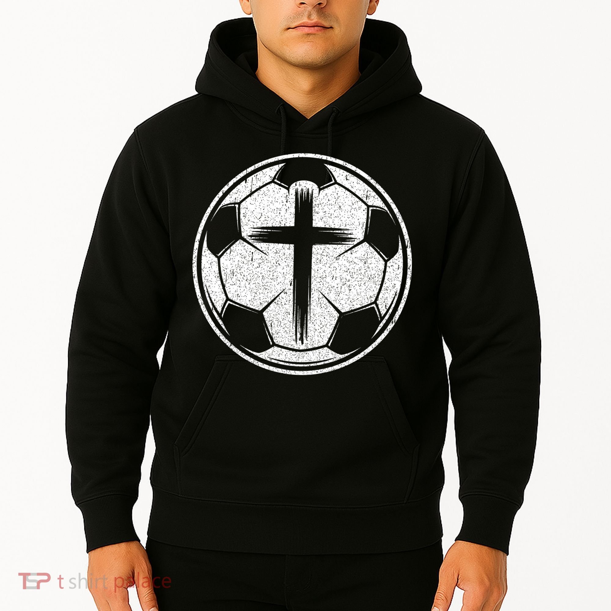 Soccer Ball Christian Cross Hoodie