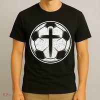 Soccer Ball Christian Cross T-Shirt thumb 3