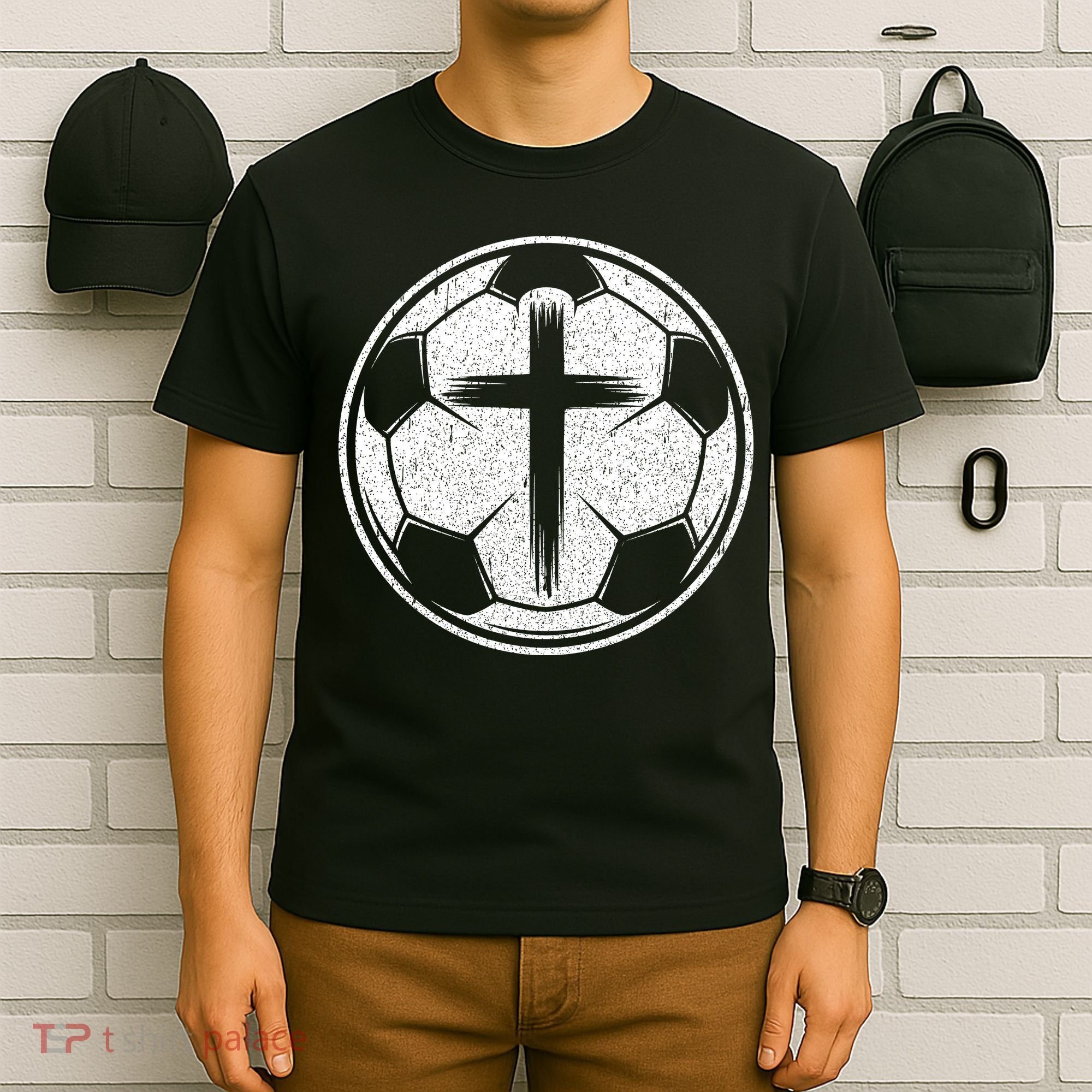 Soccer Ball Christian Cross T-Shirt