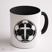 Soccer Ball Christian Cross Coffee Mug thumb 1