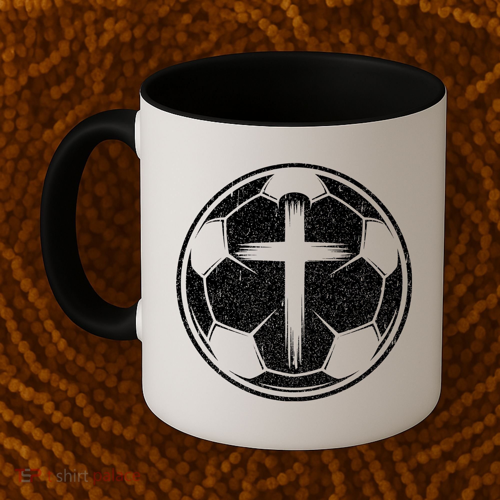 Soccer Ball Christian Cross Coffee Mug