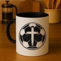 Soccer Ball Christian Cross Coffee Mug thumb 4