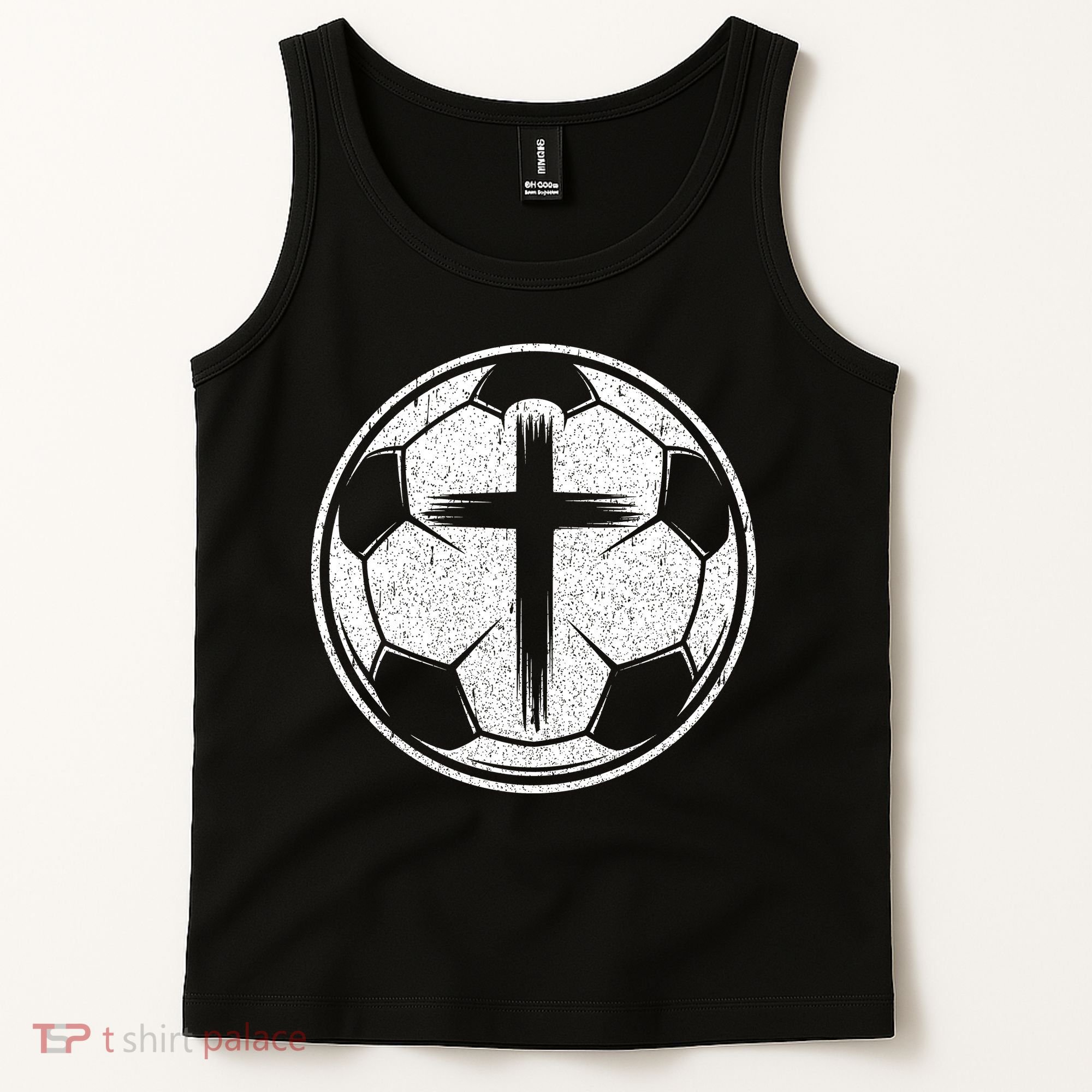 Soccer Ball Christian Cross Tank Top