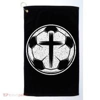 Soccer Ball Christian Cross Golf Towel thumb 0