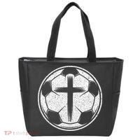 Soccer Ball Christian Cross Tote Bag thumb 0