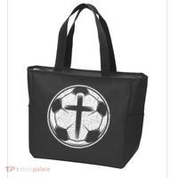 Soccer Ball Christian Cross Tote Bag thumb 3