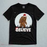 Santa Bigfoot Christmas Rock Funny Sasquatch Believe T-Shirt thumb 5