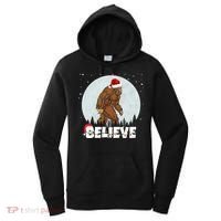 Santa Bigfoot Christmas Rock Funny Sasquatch Believe Women's Hoodie thumb 0