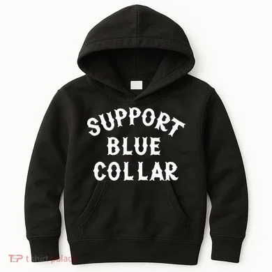 Support Blue Collar Funny Support Kids Hoodie