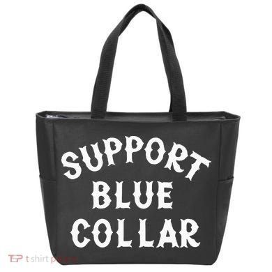 Support Blue Collar Funny Support Tote Bag