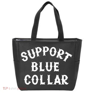Support Blue Collar Funny Support Tote Bag