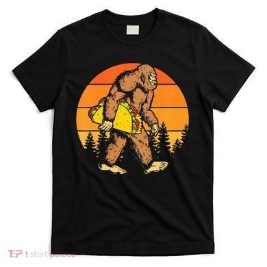 Sasquatch Bigfoot Carrying Taco Funny Cinco De Mayo T-Shirt