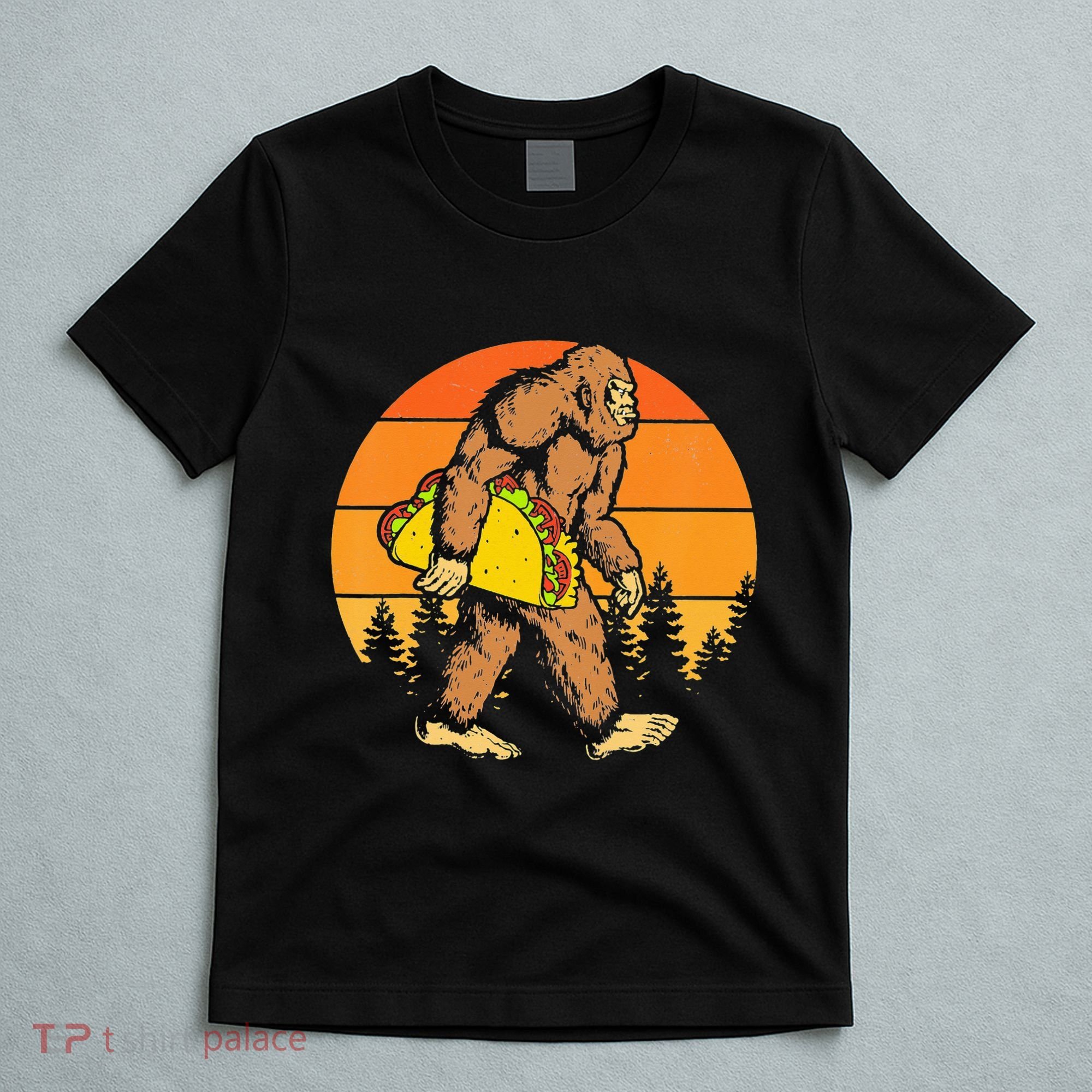 Sasquatch Bigfoot Carrying Taco Funny Cinco De Mayo T-Shirt
