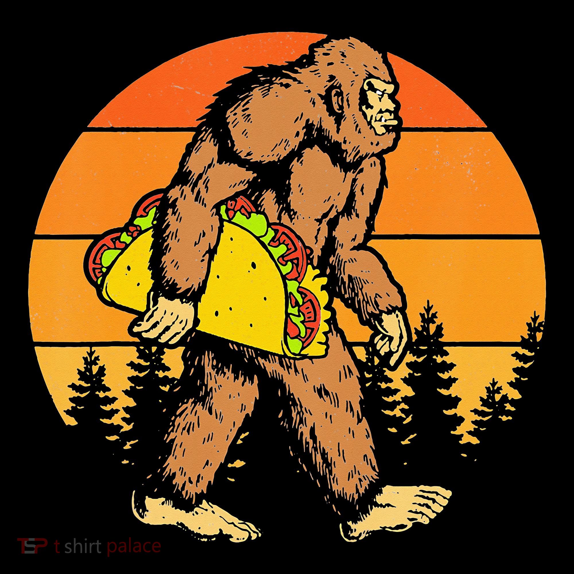 Sasquatch Bigfoot Carrying Taco Funny Cinco De Mayo Women's Hoodie