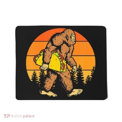 Sasquatch Bigfoot Carrying Taco Funny Cinco De Mayo Mousepad
