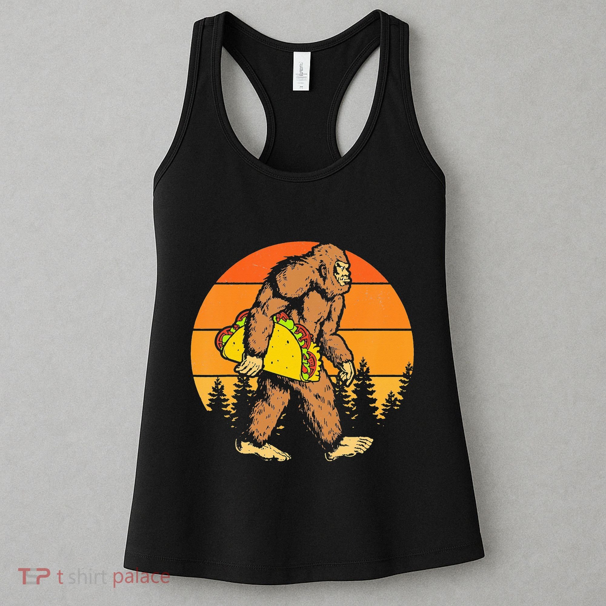 Sasquatch Bigfoot Carrying Taco Funny Cinco De Mayo Women's Tank Top