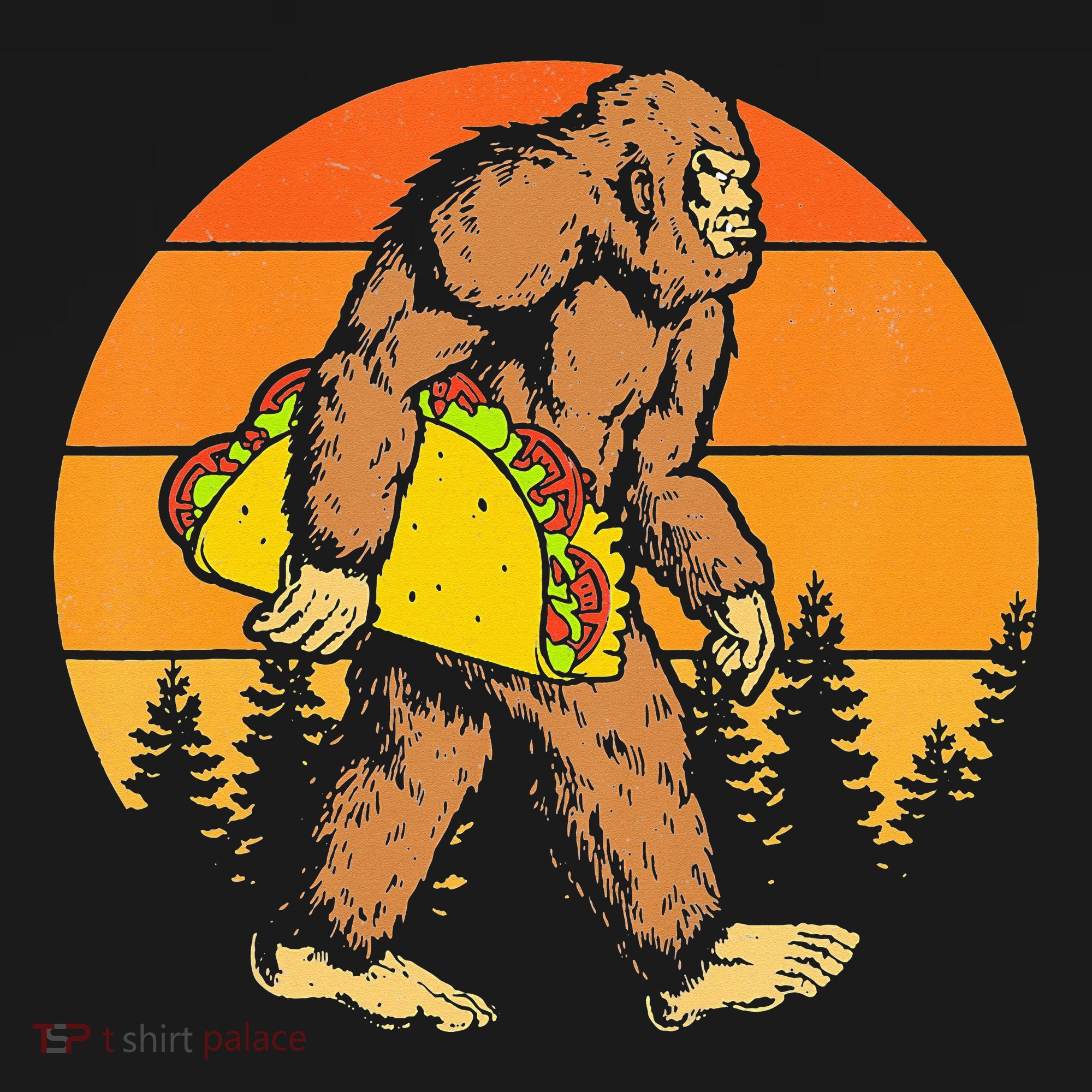 Sasquatch Bigfoot Carrying Taco Funny Cinco De Mayo Women's Tank Top