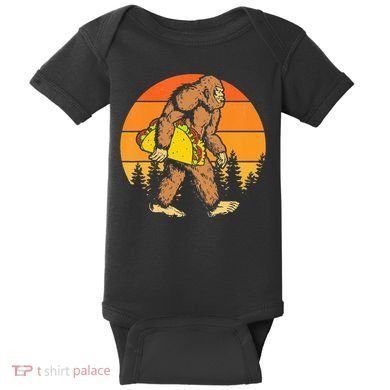 Sasquatch Bigfoot Carrying Taco Funny Cinco De Mayo Baby Bodysuit