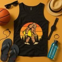 Sasquatch Bigfoot Carrying Taco Funny Cinco De Mayo Tank Top thumb 4