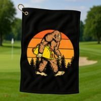Sasquatch Bigfoot Carrying Taco Funny Cinco De Mayo Golf Towel thumb 1