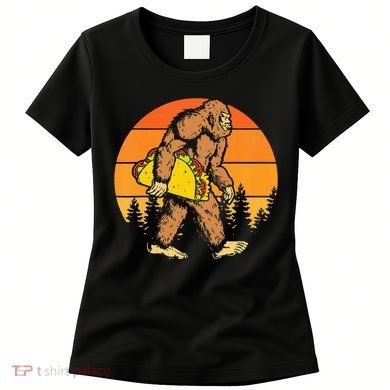 Sasquatch Bigfoot Carrying Taco Funny Cinco De Mayo Women's T-Shirt