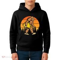 Sasquatch Bigfoot Carrying Taco Funny Cinco De Mayo Kids Hoodie thumb 4