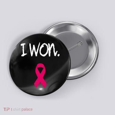 Survivor Breast Cancer Awareness Pink Ribbon Gift Button