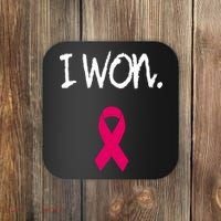Survivor Breast Cancer Awareness Pink Ribbon Gift Coaster thumb 0