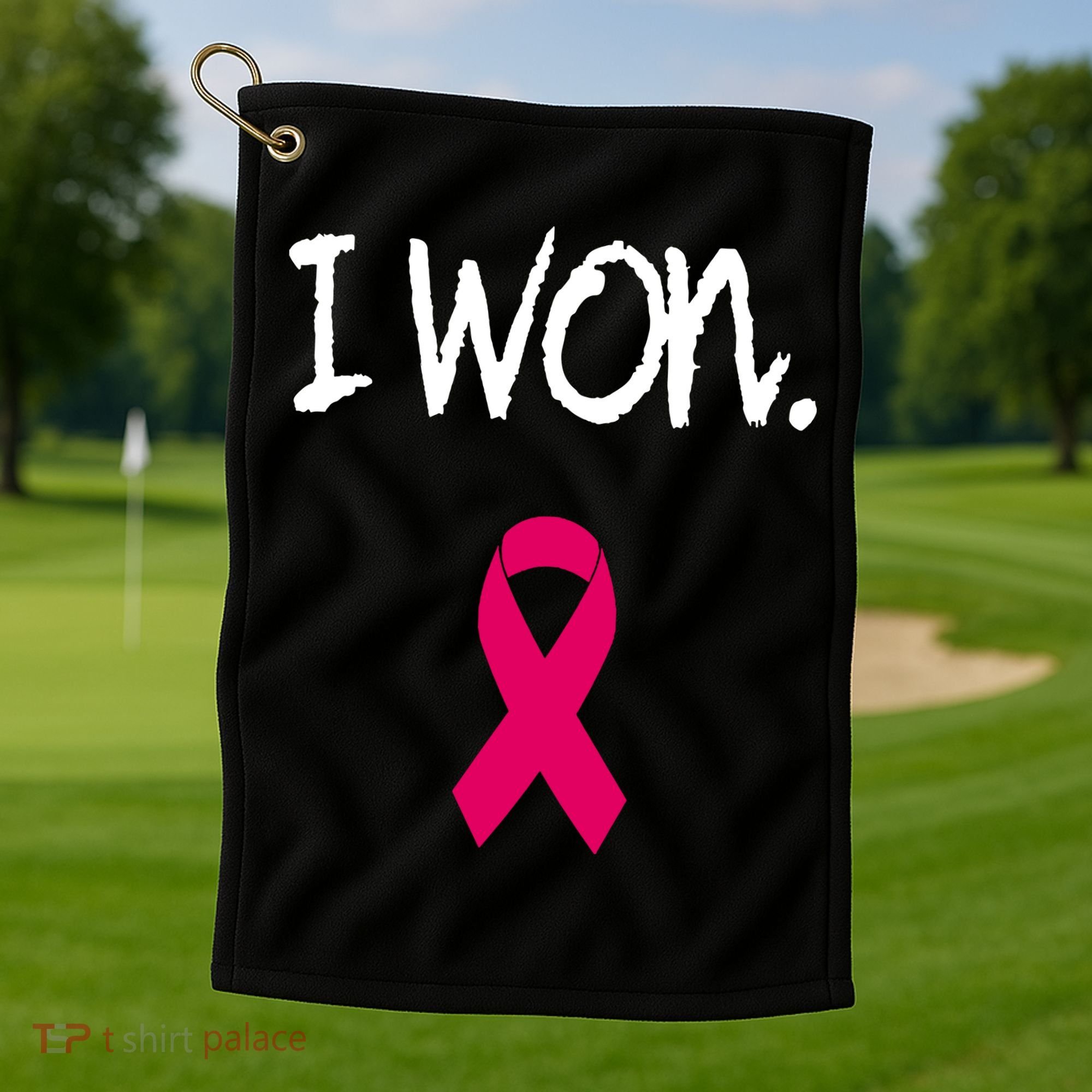 Survivor Breast Cancer Awareness Pink Ribbon Gift Golf Towel