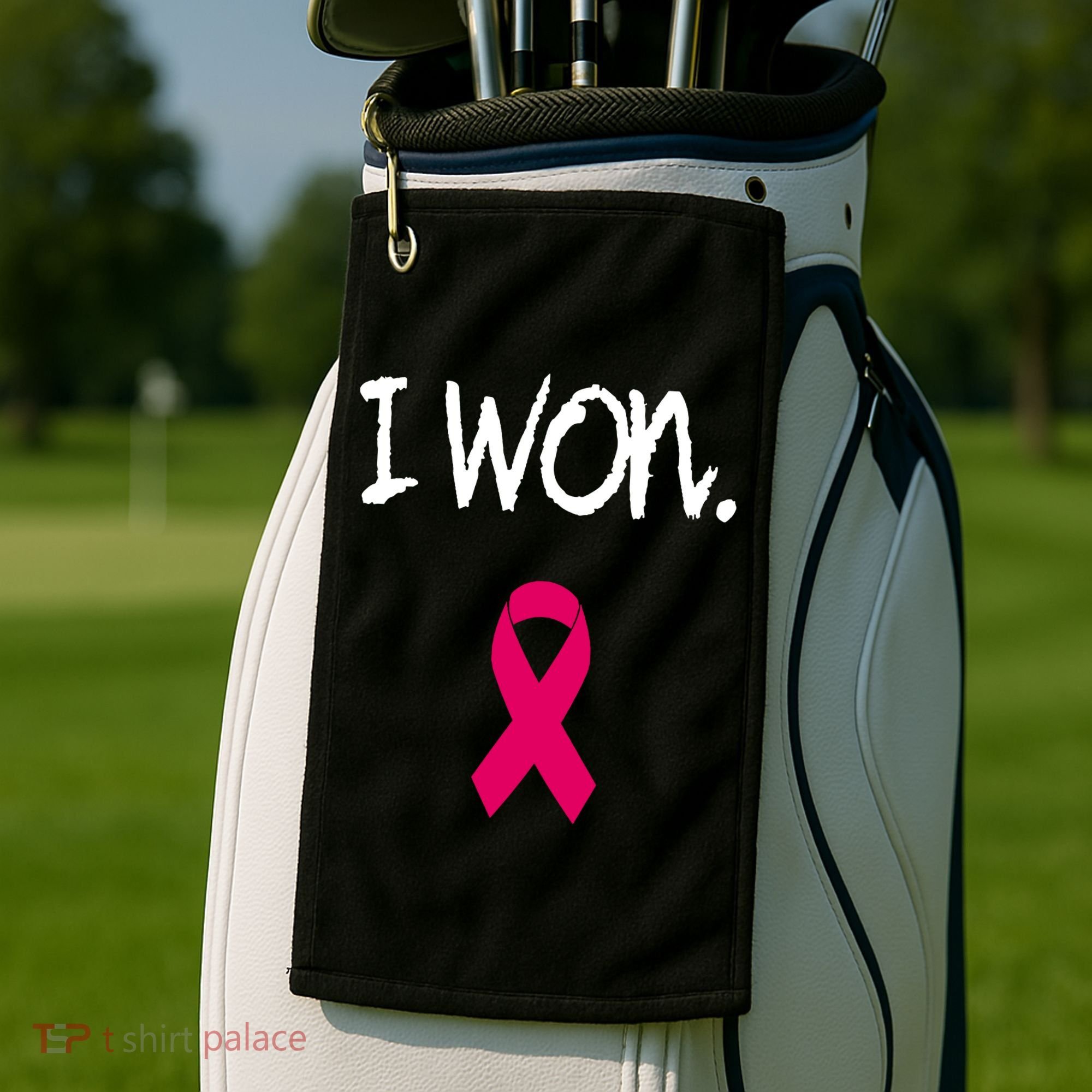 Survivor Breast Cancer Awareness Pink Ribbon Gift Golf Towel