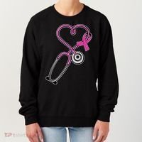 Stethoscope Breast Cancer Awareness Ribbon Women's Sweatshirt thumb 0