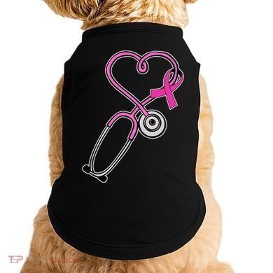 Stethoscope Breast Cancer Awareness Ribbon Doggie Tank