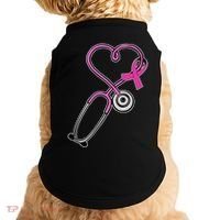 Stethoscope Breast Cancer Awareness Ribbon Doggie Tank thumb 0