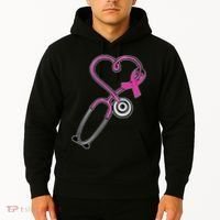 Stethoscope Breast Cancer Awareness Ribbon Hoodie thumb 2