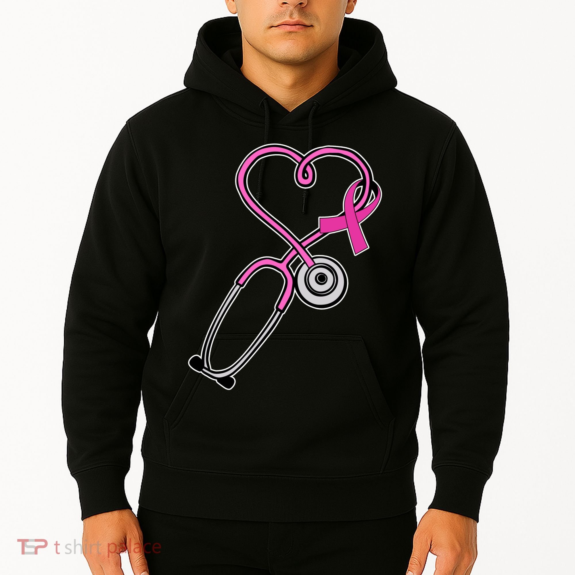Stethoscope Breast Cancer Awareness Ribbon Hoodie