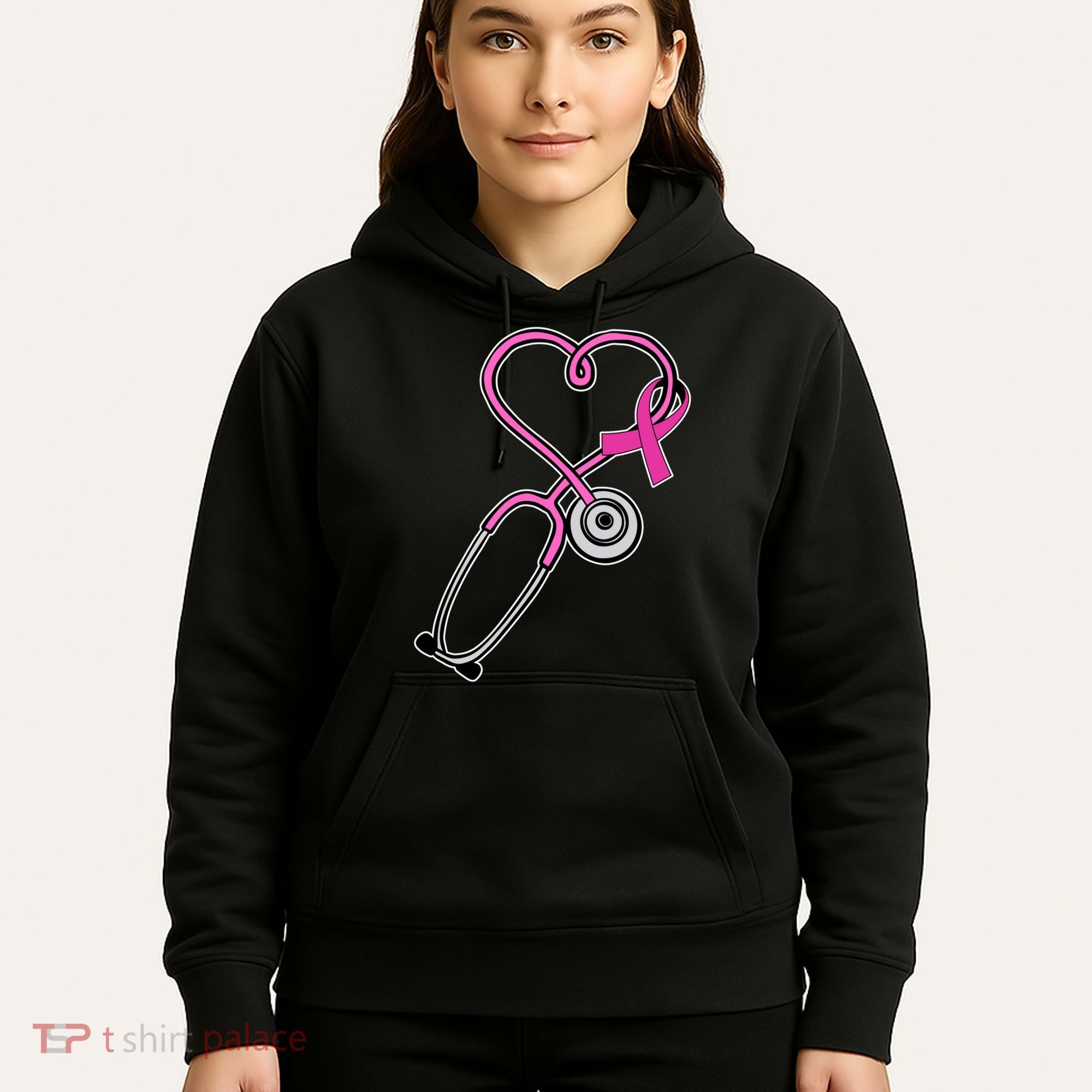 Stethoscope Breast Cancer Awareness Ribbon Hoodie