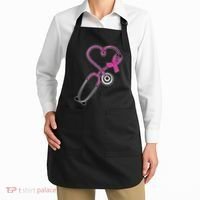 Stethoscope Breast Cancer Awareness Ribbon Apron thumb 2