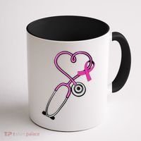 Stethoscope Breast Cancer Awareness Ribbon Coffee Mug thumb 1
