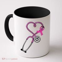 Stethoscope Breast Cancer Awareness Ribbon Coffee Mug thumb 0
